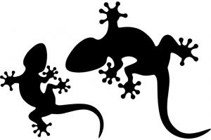 Stencil Schablone Geckos inkl. Negativ Geckos